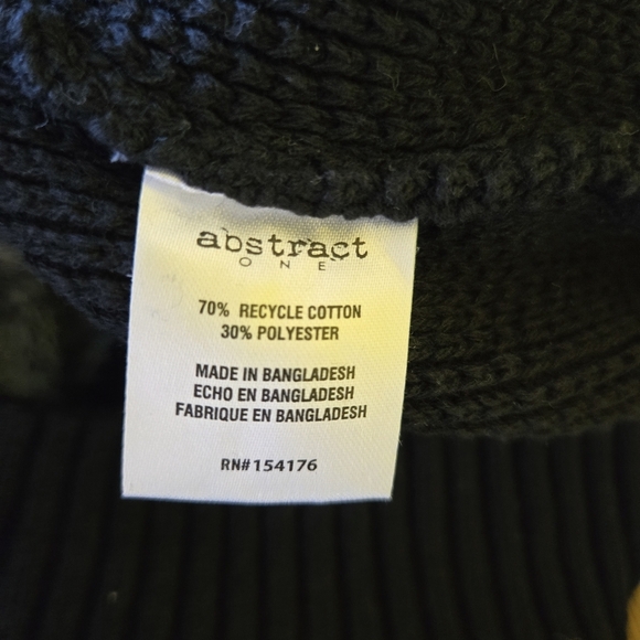 Abstract one 1/4 Quarter Zip Knit Jumper Stripe brand Sz Small - Picture 3 of 6